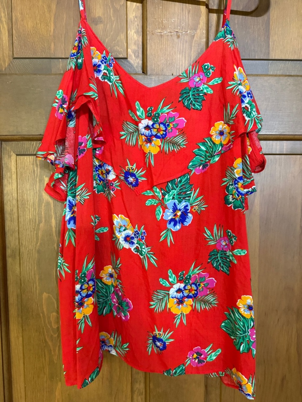 Old Navy Red Tropical Floral Sundress